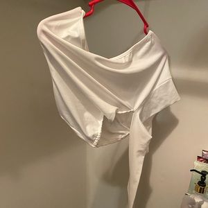 Shein plus cut out knot one side shoulder top